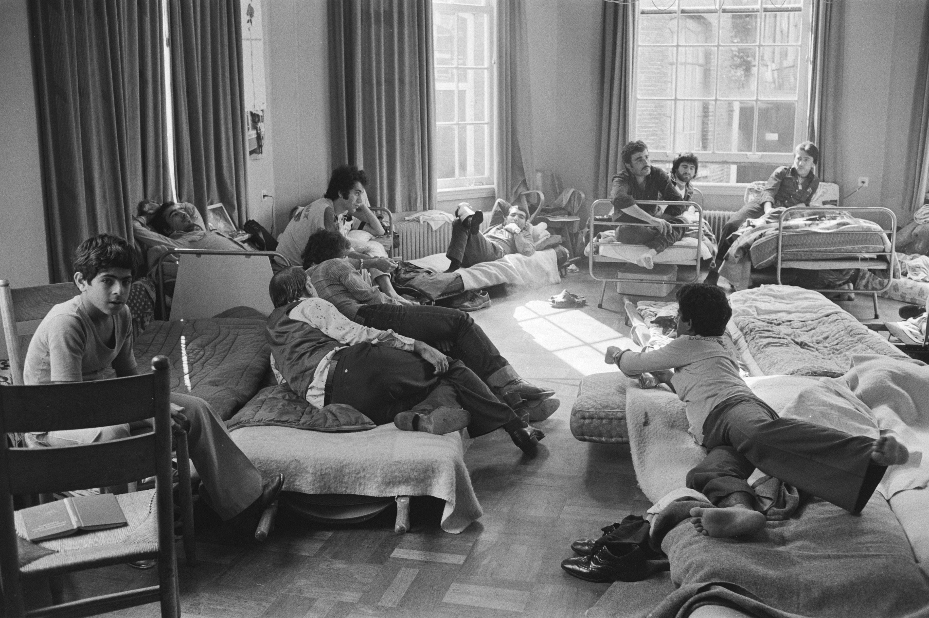 Christians from Turkey sleeping in the Grote Kerk, Almelo, 1979