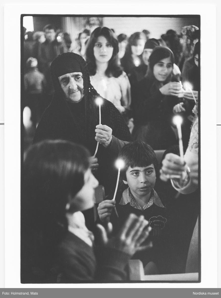 Syriac Orthodox Easter with candles, Örebro, 1981