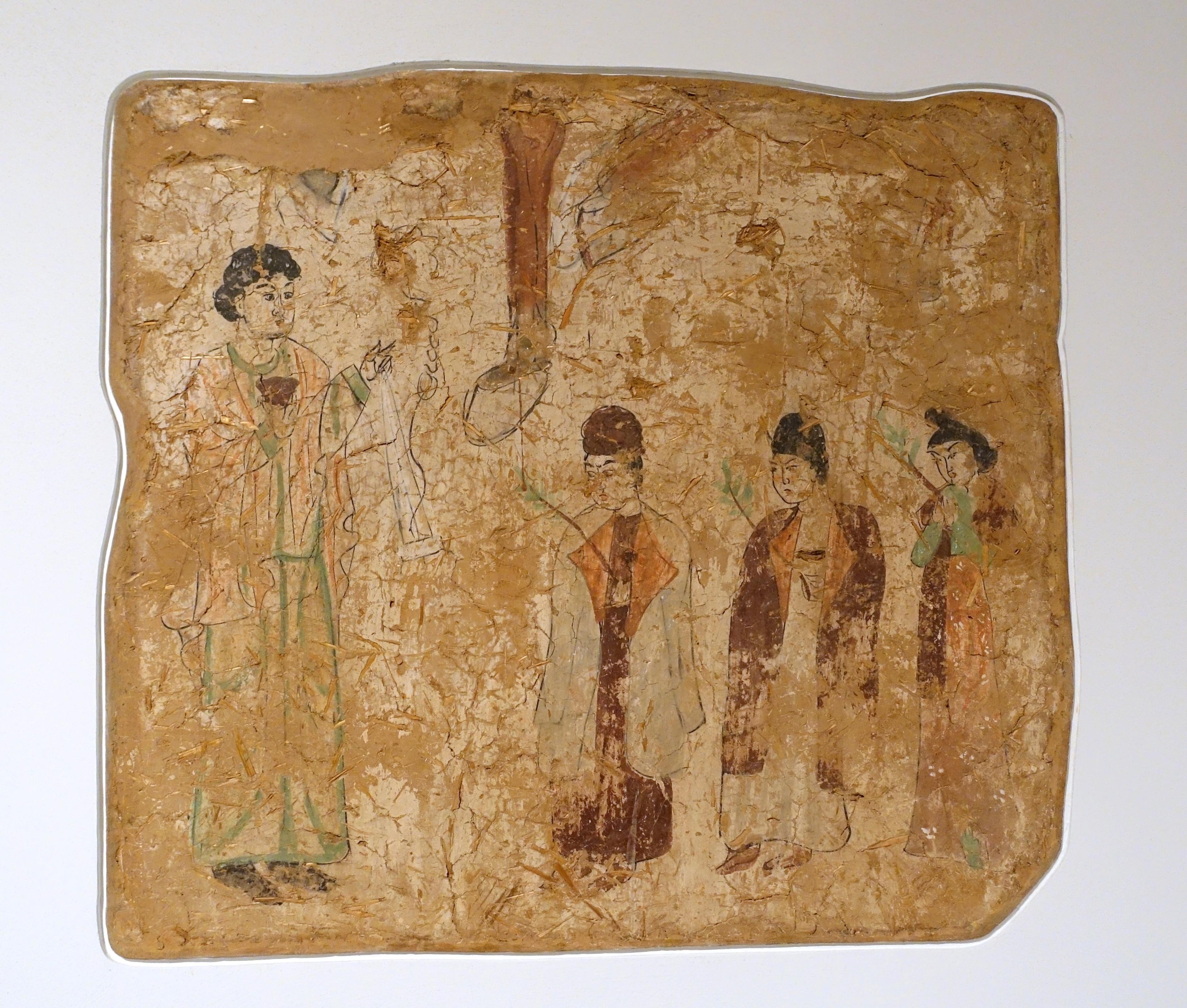 Church of the East mural of a Palm Sunday procession from Qocho, Turfan
