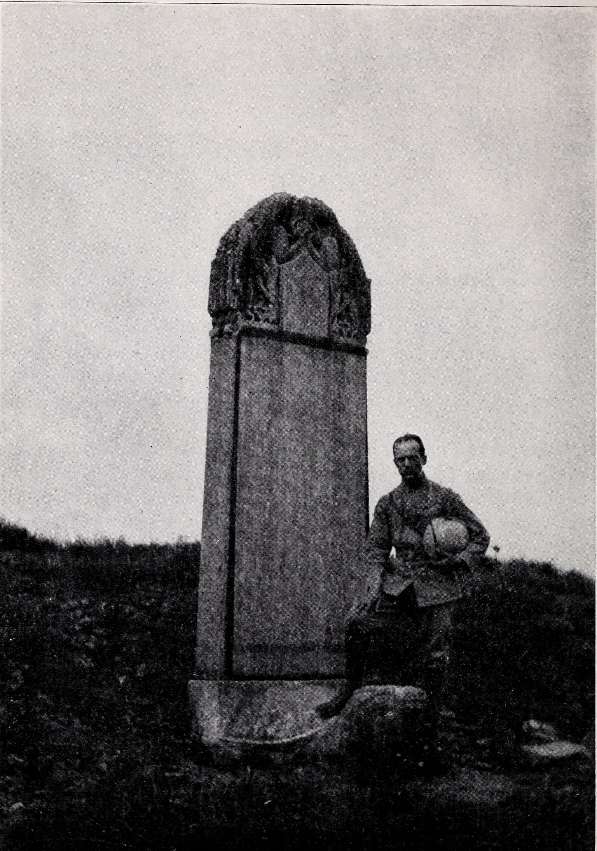 The Xi'an Stele in the open field before its removal, 1907