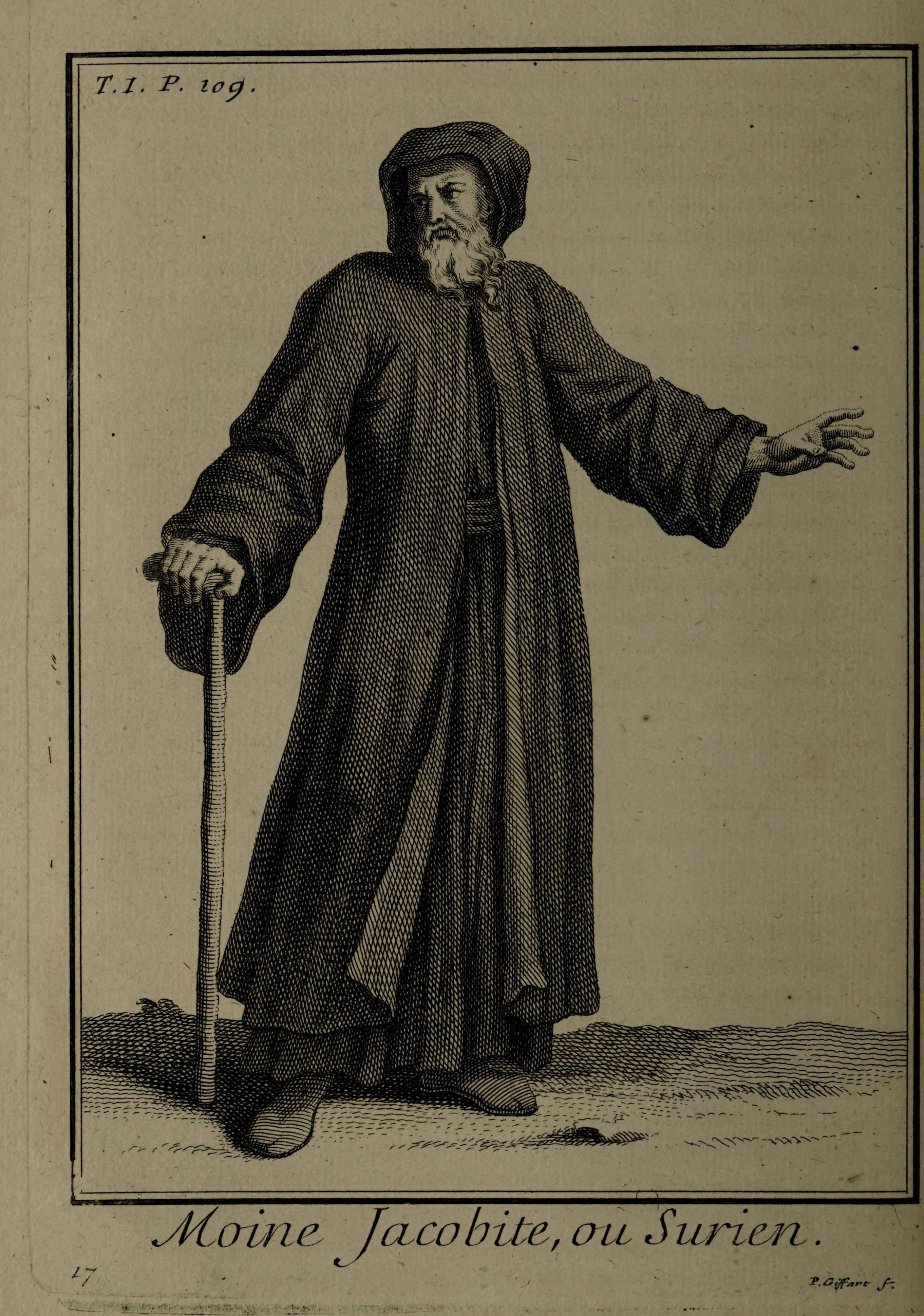 A Jacobite (Syriac Orthodox) monk, engraving from Hélyot, 1714