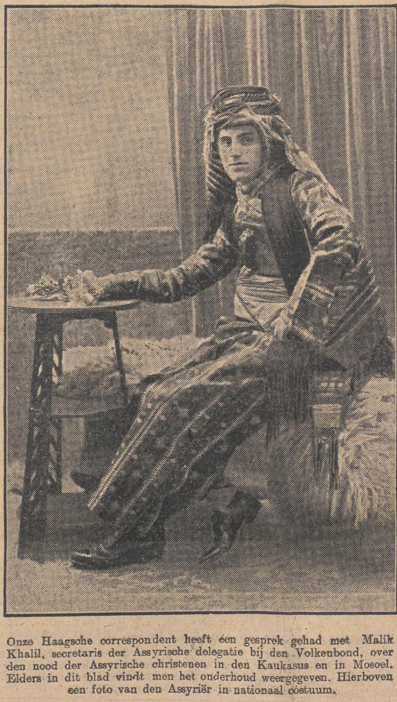 Malik Khalil of the Assyrian delegation to the League of Nations, 1925