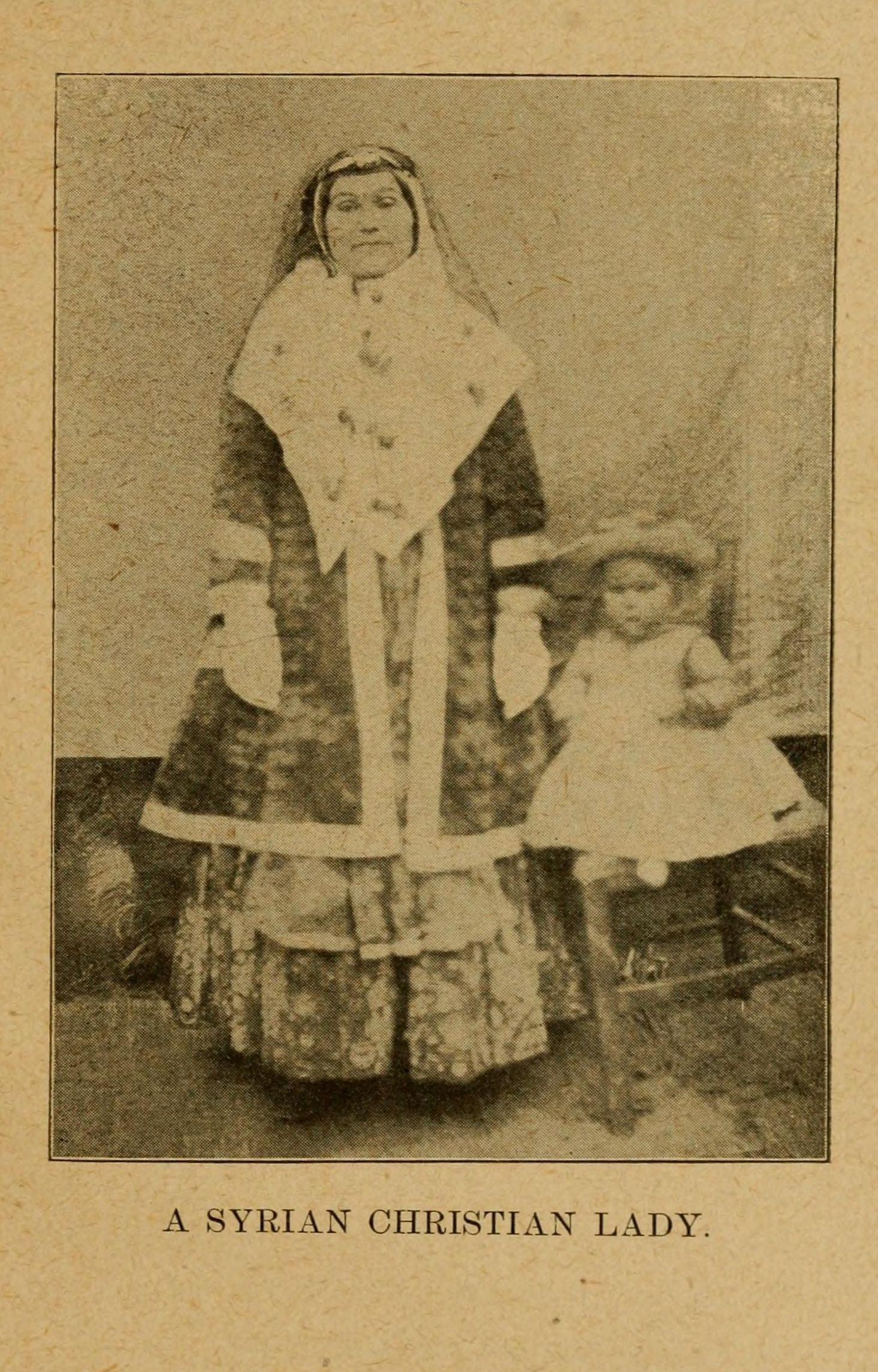 A Syrian (likely Assyrian) Christian lady and child, 1901 book plate