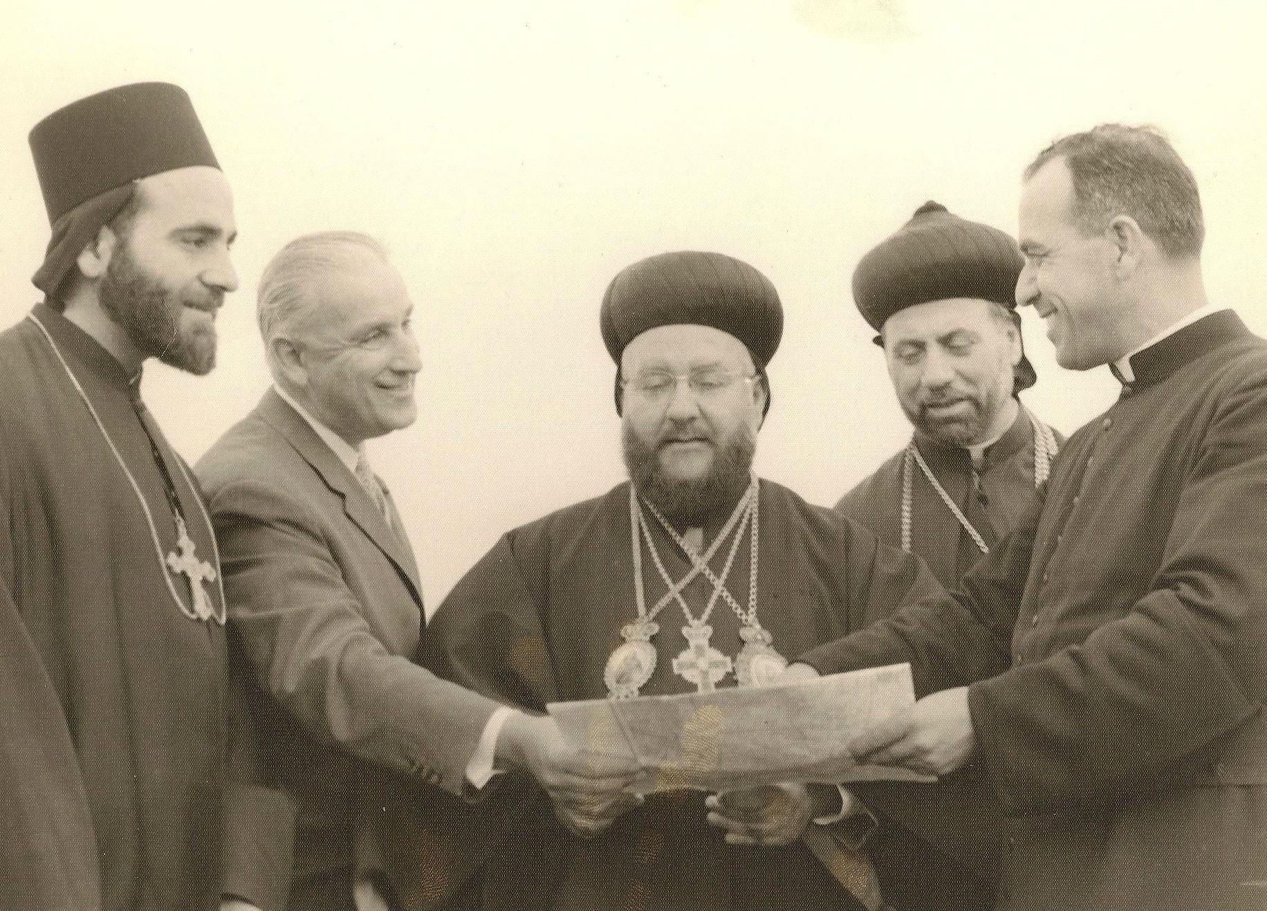Patriarch Yacoub III welcomed to Sherbrooke, 1960