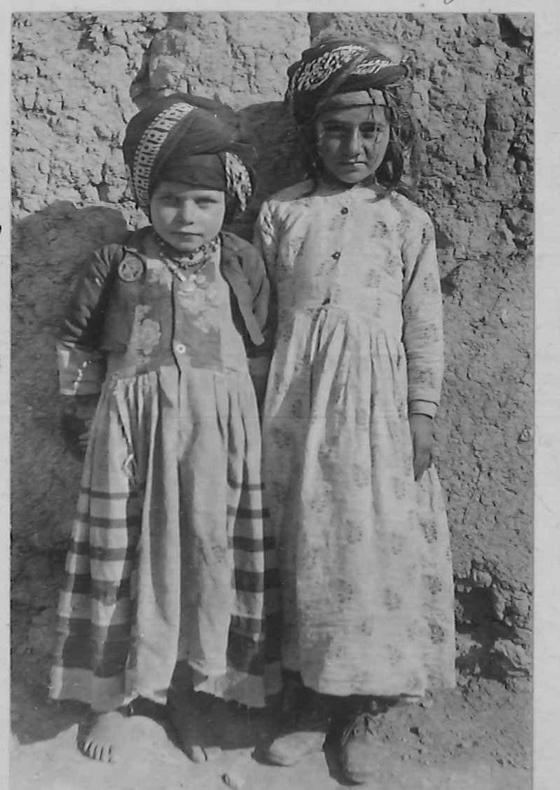 Two girls dressed for a wedding, Persia, 1918