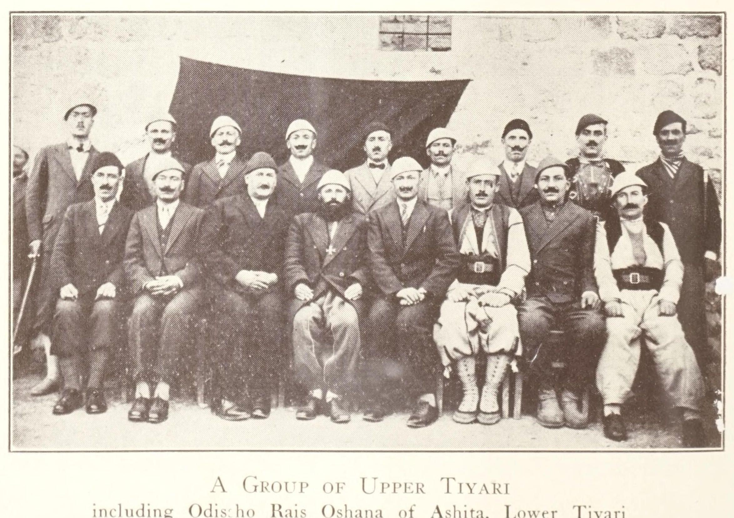 Assyrian men of Upper Tiyari, with Odisho Rais Oshana of Ashita