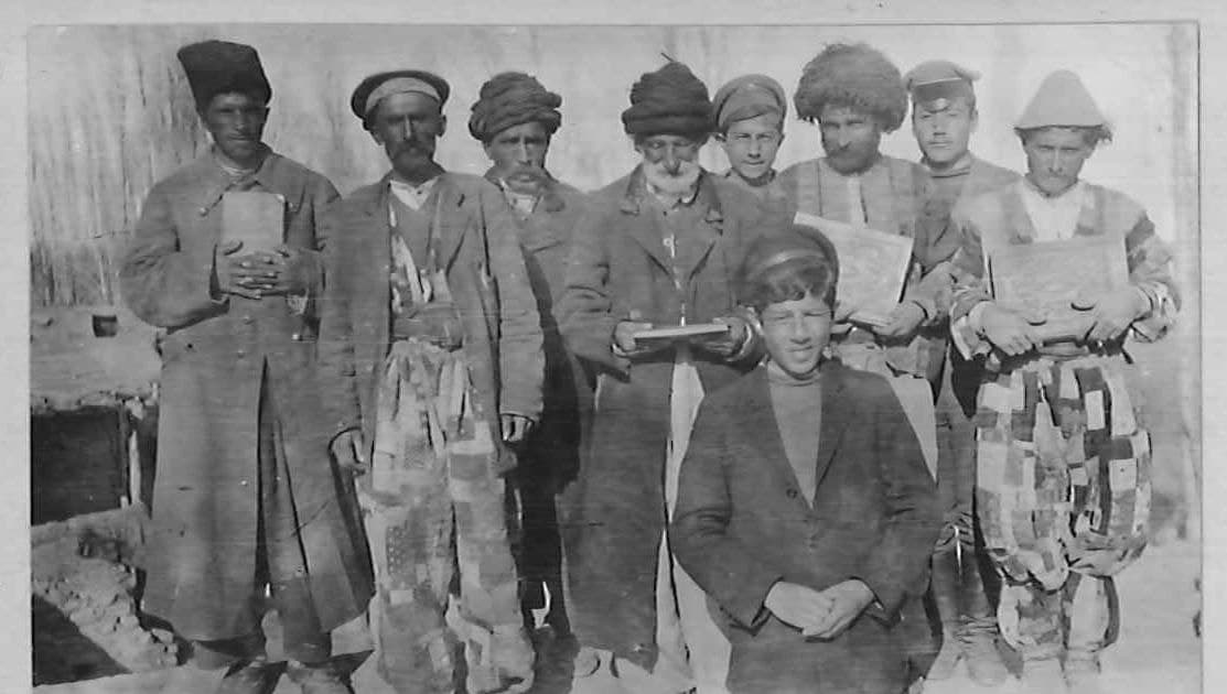 Refugee Sunday school with three student teachers, Persia, about 1915-1918