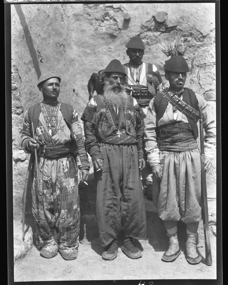 Assyrian priest with armed deacons at Jerwan
