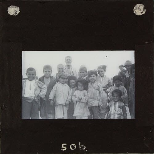 Jilu Assyrian children gathered at Baqubah refugee camp