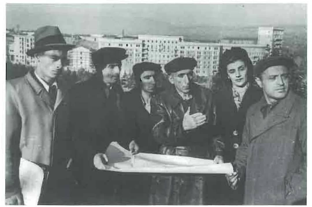 Assyrian civil engineers with a drawing, Tbilisi, 1937