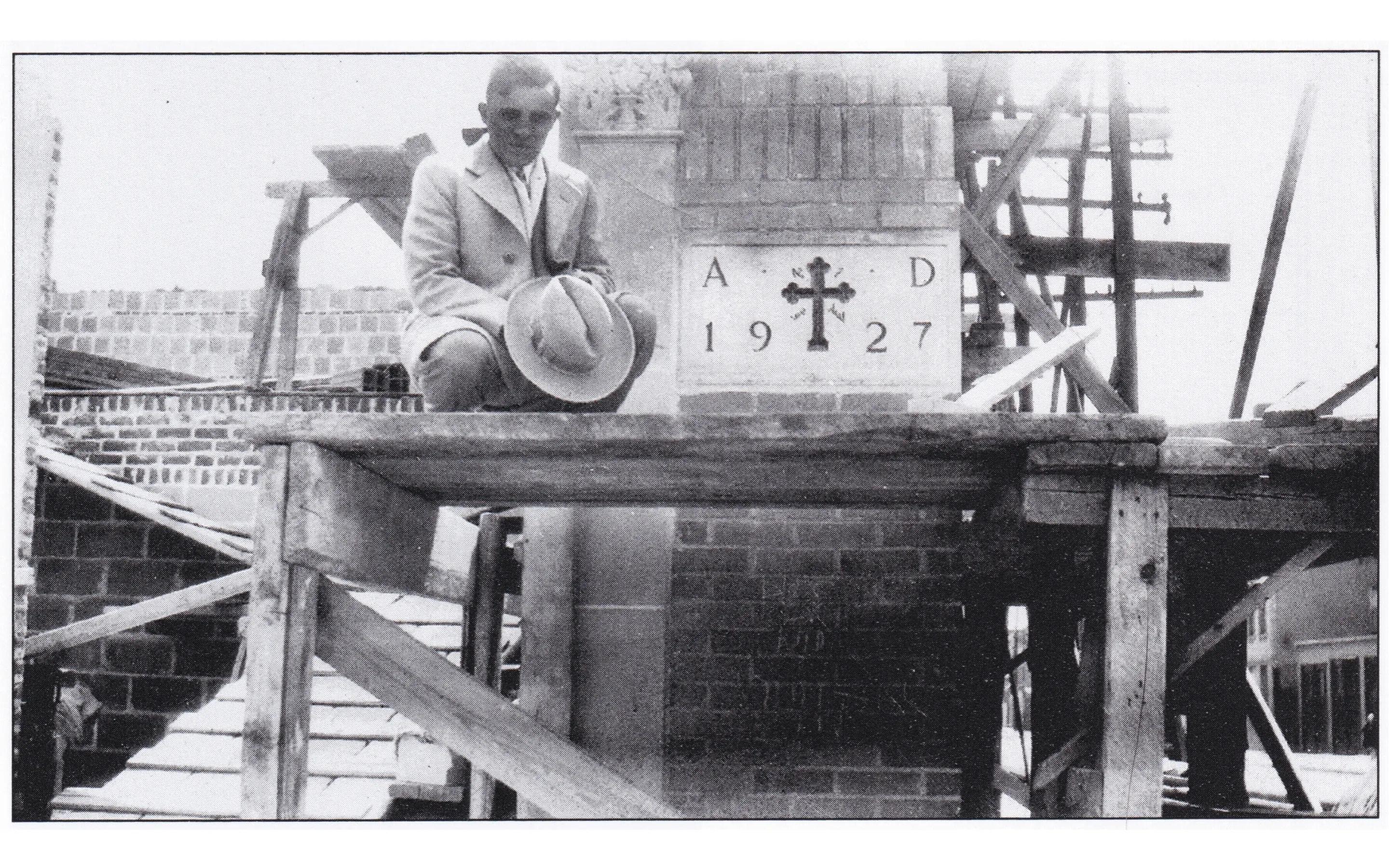 Laying the foundation of St. Mary's Assyrian Church, Worcester, 1927