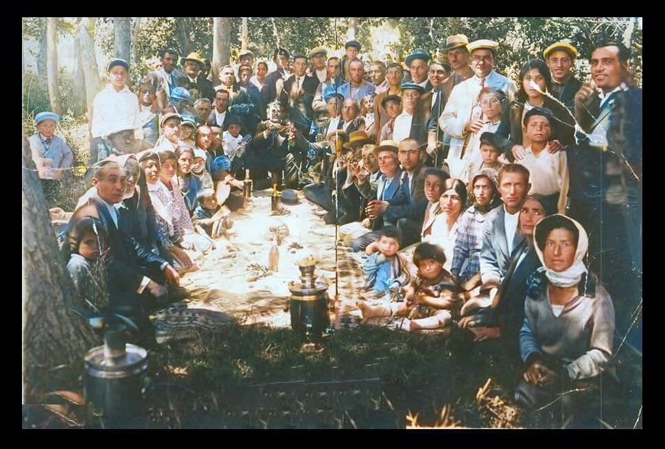 Assyrian families at a picnic with a samovar, Urmia
