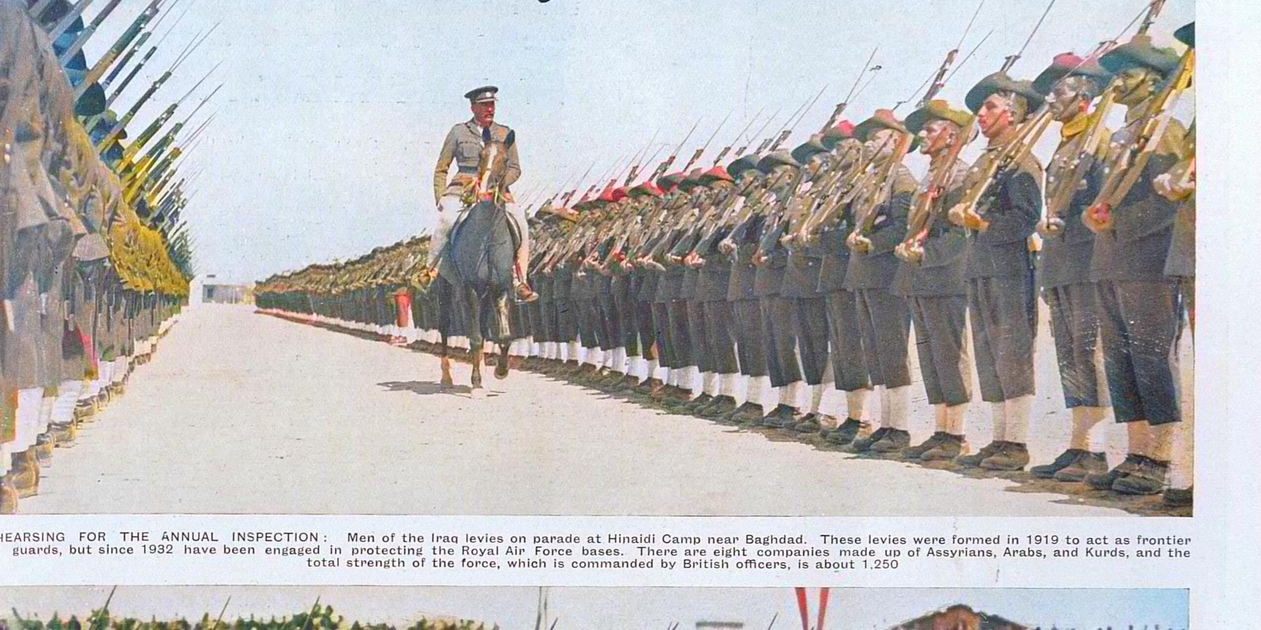Iraq Levies on parade at Hinaidi Camp, Baghdad, 1934