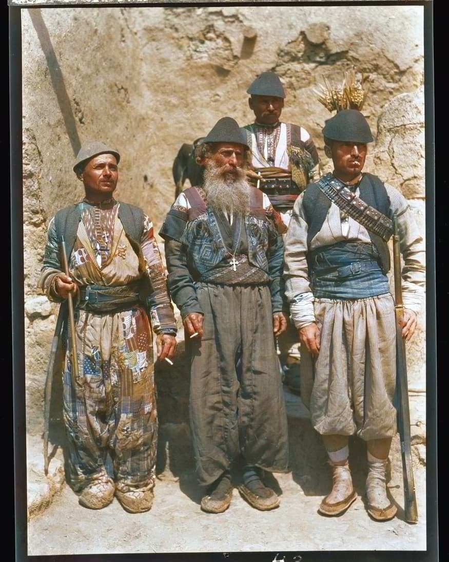 Assyrian priest with armed deacons at Jerwan