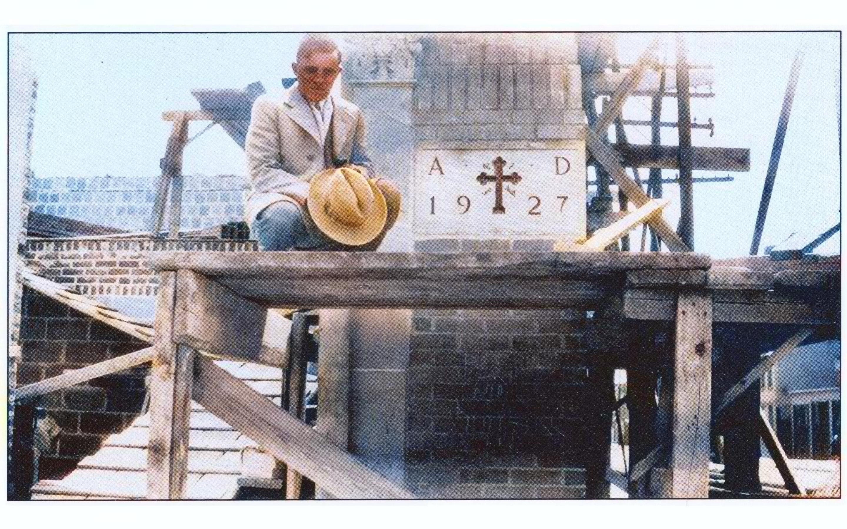 Laying the foundation of St. Mary's Assyrian Church, Worcester, 1927